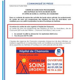 Activités de haute saison estivale - Hôpitaux du Pays du Mont-Blanc