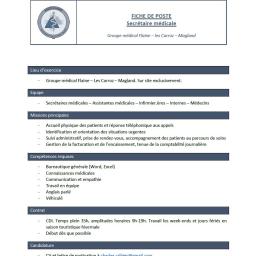 Offre d'emploi - secrétaire médicale Groupe Médical Flaine, Les Carroz, Magland